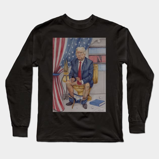 Trump Toilet Tweets Long Sleeve T-Shirt by TrumpToiletTweets